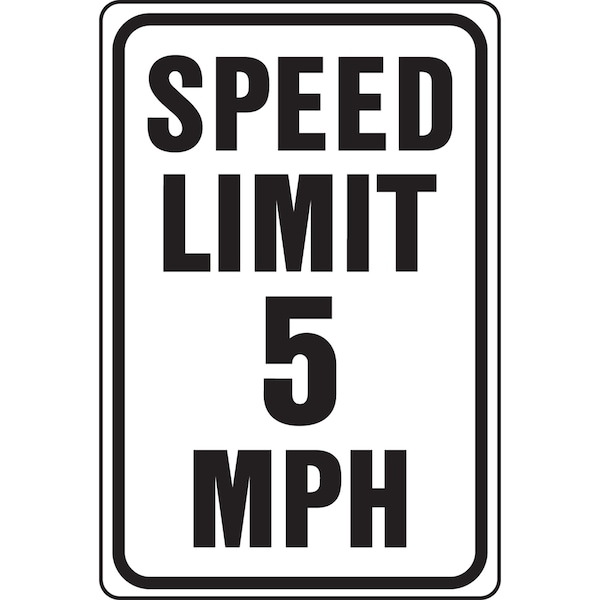 Hy-Ko Speed Limit 5 Mph Sign 12" x 18" A00031 - main